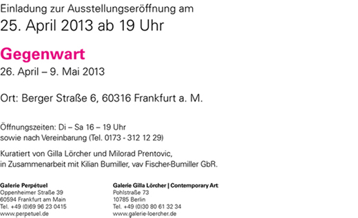Einladung GEGENWART Frankfurt am 2504 2013 - 2